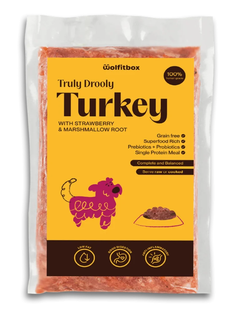 Fresh turkey dog food pack — Wolfit Box turkey low fat dog food meal