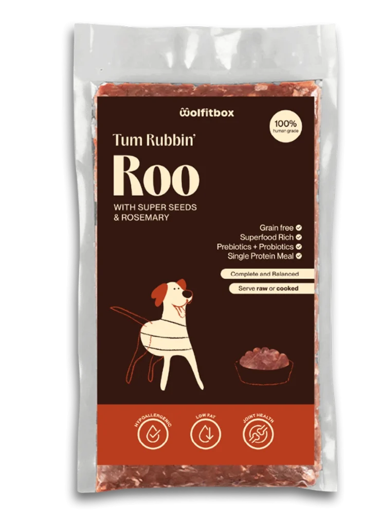 Fresh kangaroo dog food meal pack — Wolfit Box kangaroo low allergy dog food meal