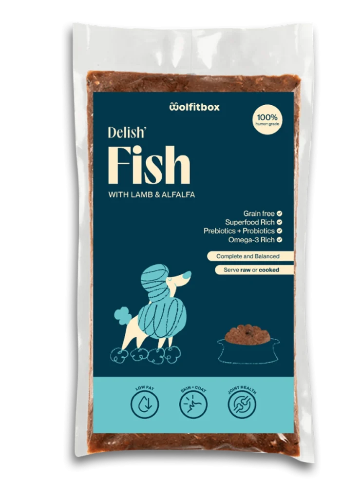 Fresh fish dog food meal pack — Wolfit Box fish Omega-3 rich dog food meal for skin and coat